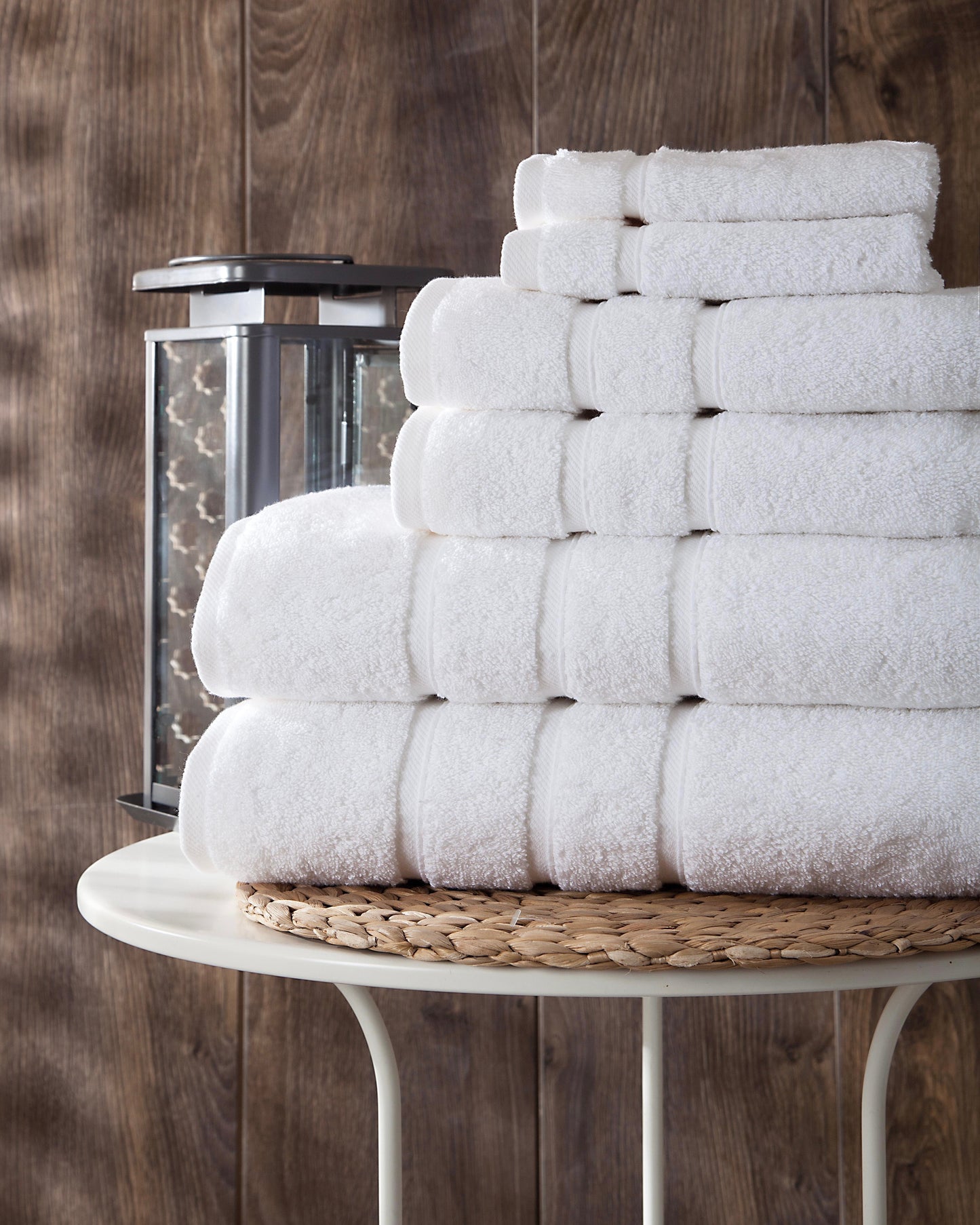 UpThrone Luxury Turkish Cotton White Bath Towels Set of 6